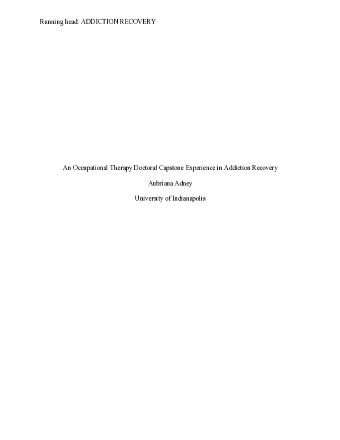 An Occupational Therapy Doctoral Capstone Experience in Addiction Recovery miniatura