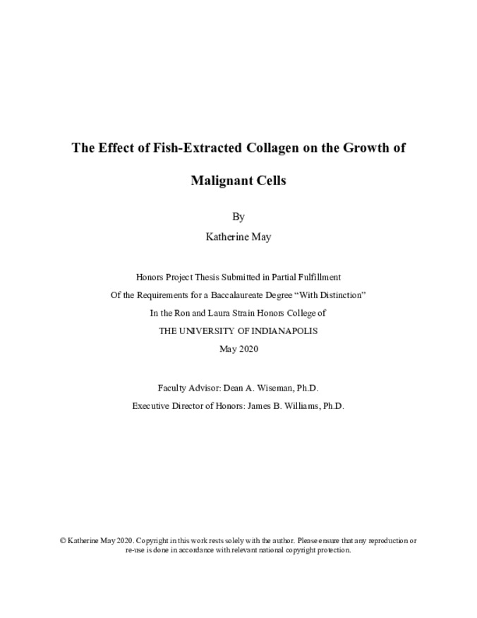 The Effect of Fish-Extracted Collagen on the Growth of Malignant Cells 缩略图